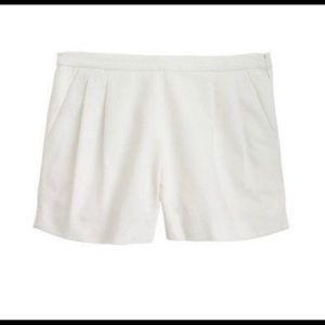 J Crew White Pleated Shorts